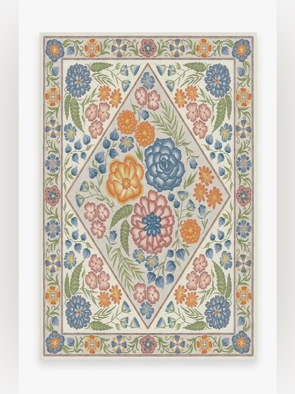 Ruggable • Prado blue bouquet accent rug cover 2’x3’
